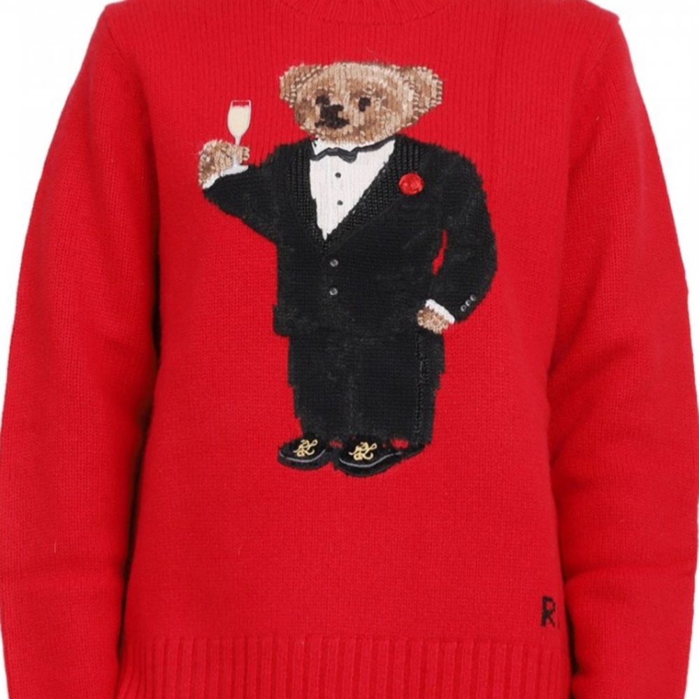 POLO RALPH LAUREN RED CNY BEAR SWEATER